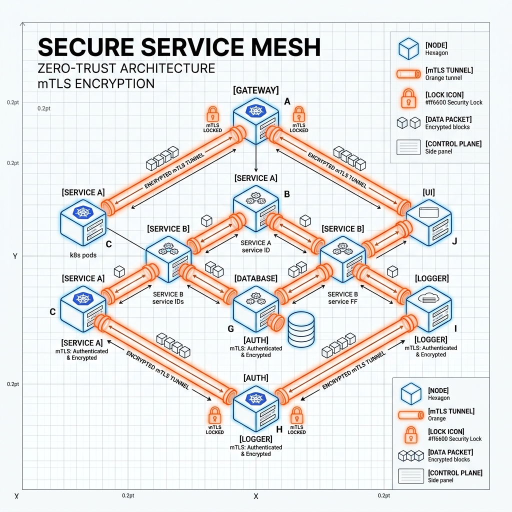 Zero-Trust mTLS Mesh Diagram